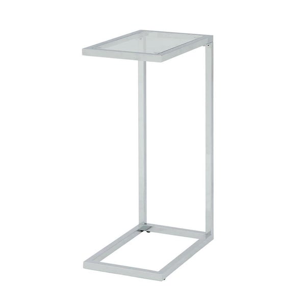 Carolina Cottage Aggie Glass Top Accent Table - Chrome - 25.3 x 16 x 10 in. CF1610G-CHR - main